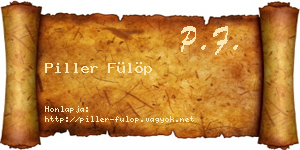 Piller Fülöp névjegykártya